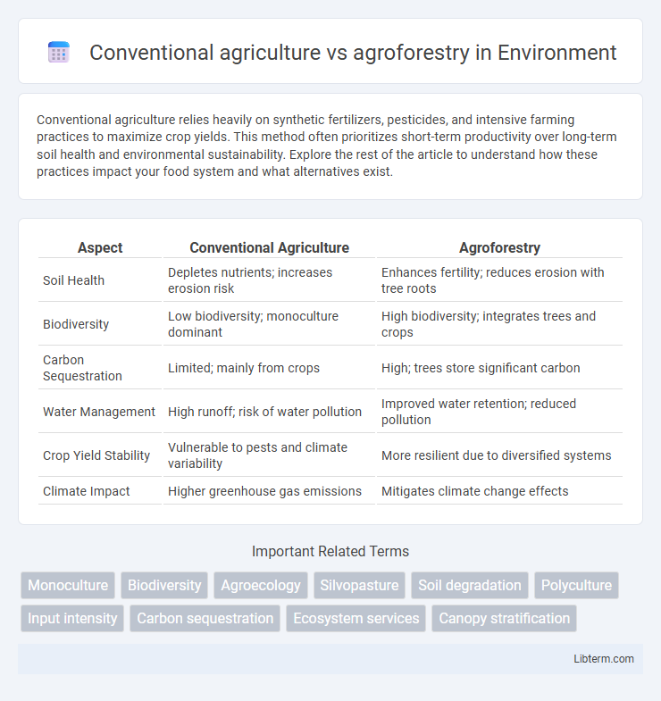 agroforestry vs Conventional agriculture in Environment - What is The Difference?
