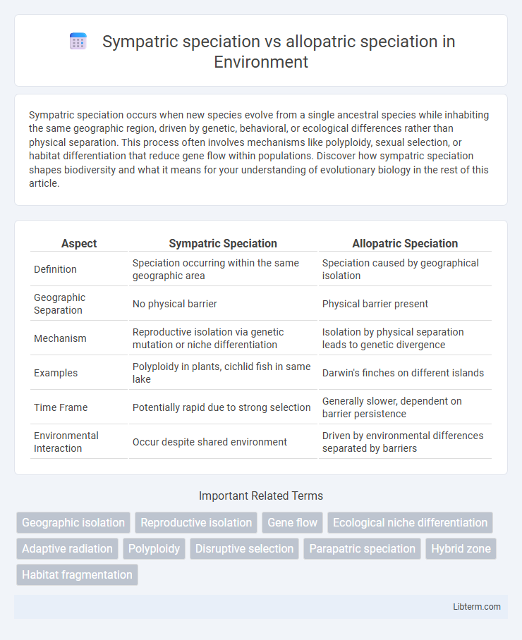 allopatric speciation vs Sympatric speciation in Environment - What is The Difference?