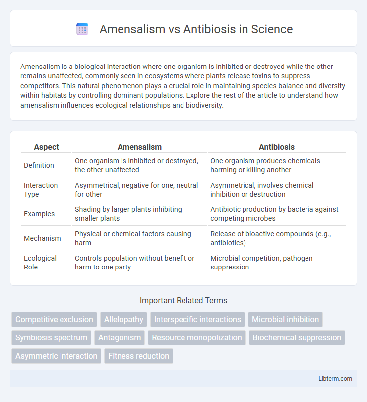 Antibiosis vs Amensalism in Science - What is The Difference?