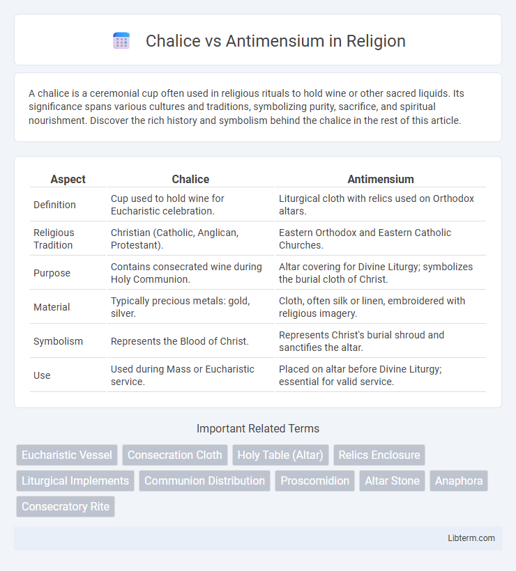 Antimensium vs Chalice in Religion - What is The Difference?