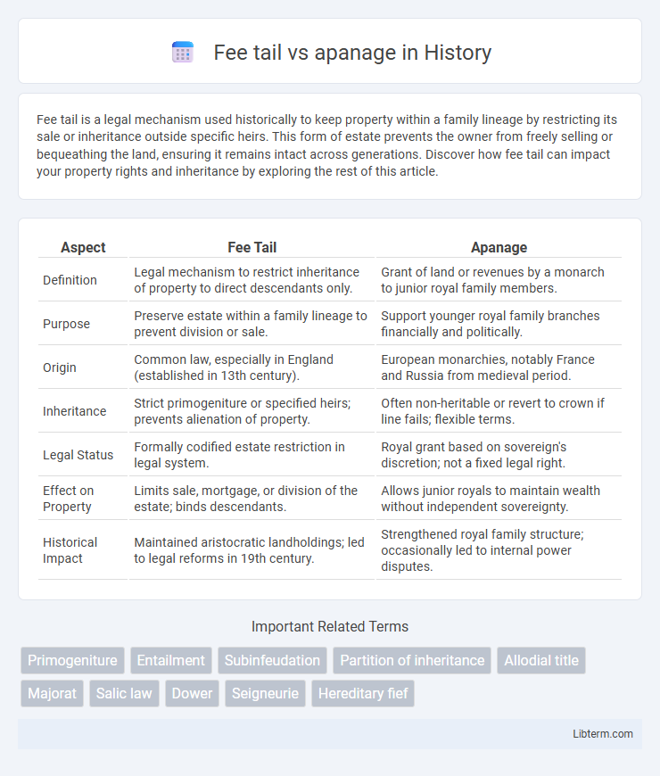 apanage vs Fee tail in History - What is The Difference?