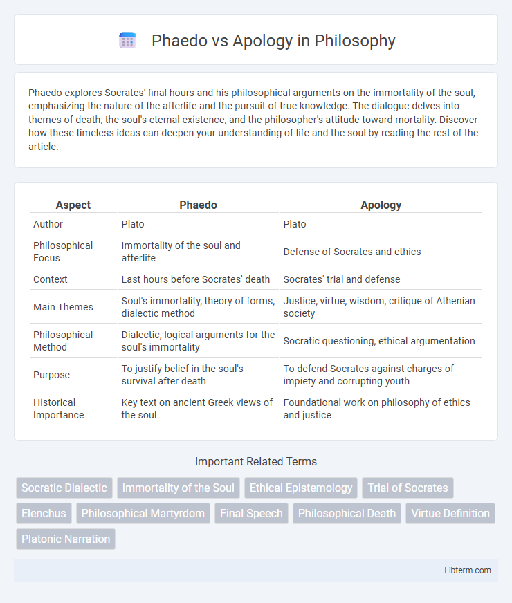 Apology vs Phaedo in Philosophy - What is The Difference?