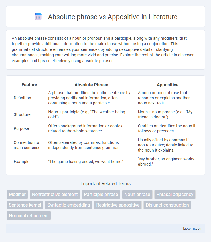 Appositive vs Absolute phrase in Literature - What is The Difference?