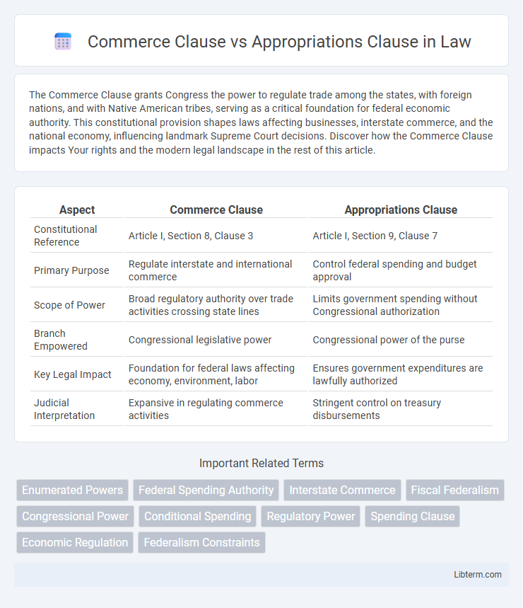 Appropriations Clause vs Commerce Clause in Law - What is The Difference?