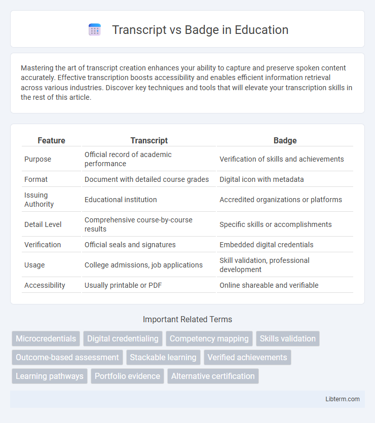 Badge vs Transcript in Education - What is The Difference?
