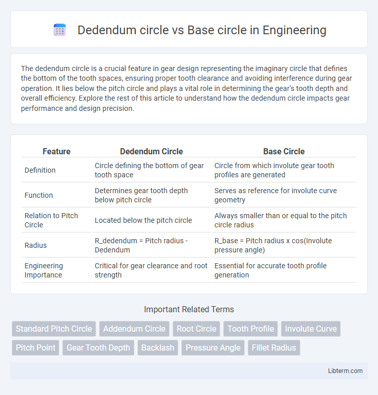 Base circle vs Dedendum circle in Engineering - What is The Difference?