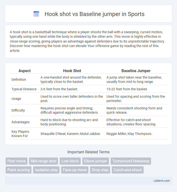 Baseline jumper vs Hook shot in Sports - What is The Difference?
