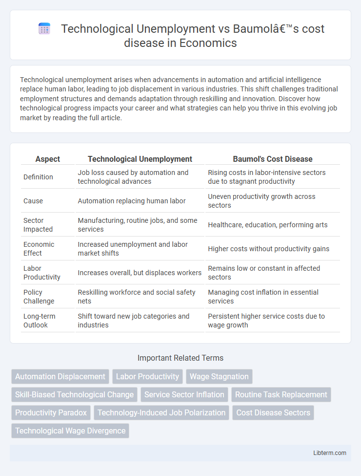 Baumol’s cost disease vs Technological Unemployment in Economics - What is The Difference?