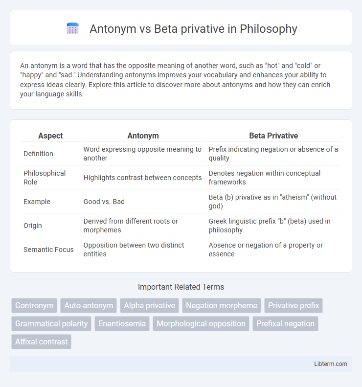 Beta privative vs Antonym in Philosophy - What is The Difference?