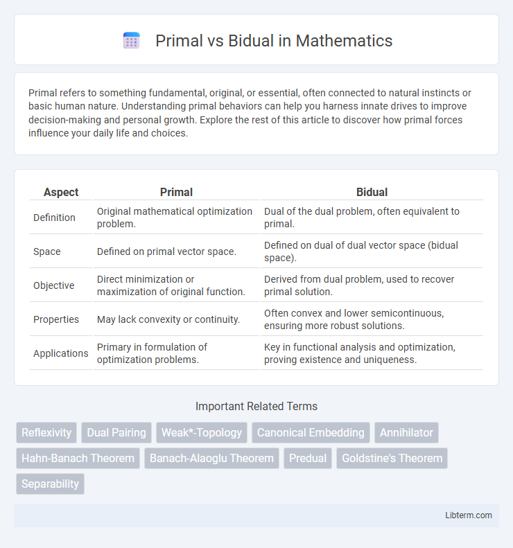 Bidual vs Primal in Mathematics - What is The Difference?