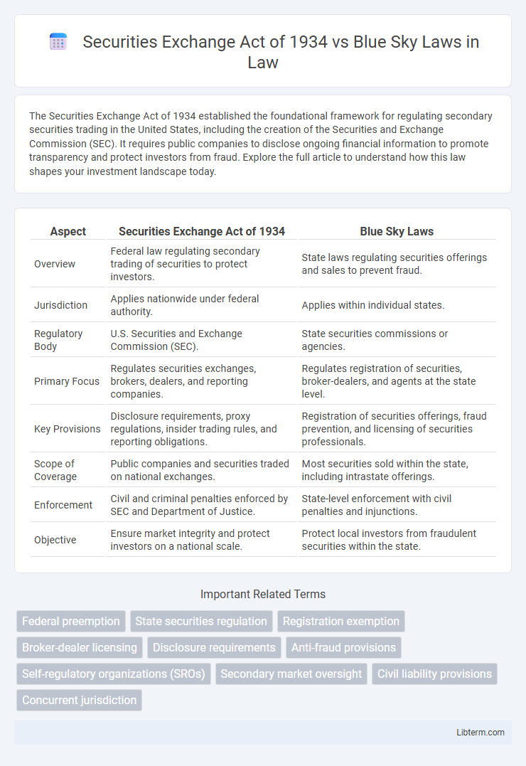 Blue Sky Laws vs Securities Exchange Act of 1934 in Law - What is The Difference?
