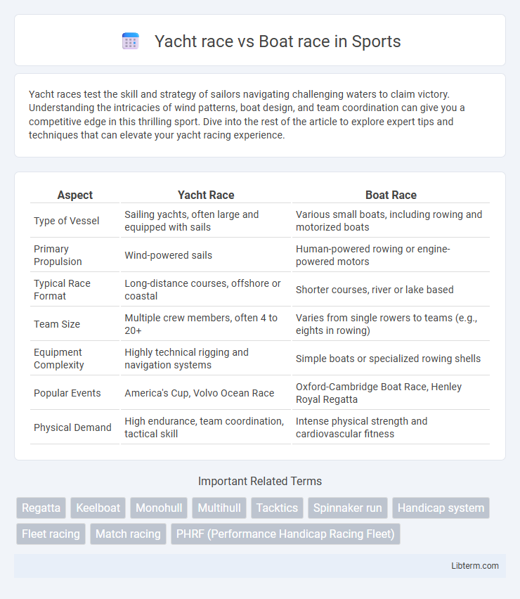 Boat race vs Yacht race in Sports - What is The Difference?