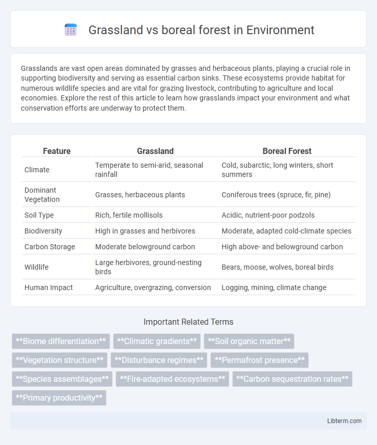 boreal forest vs Grassland in Environment - What is The Difference?