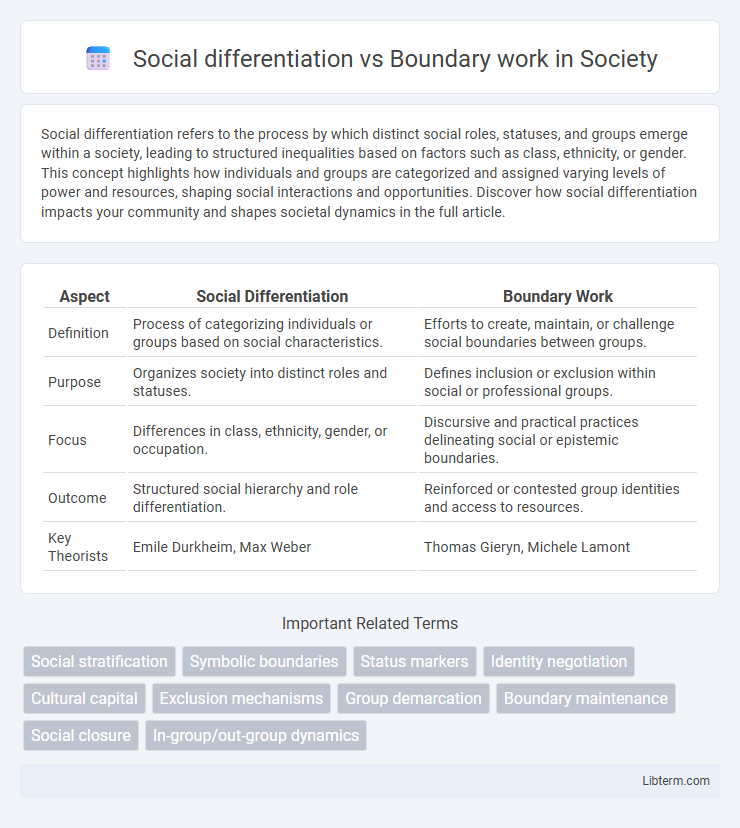 Boundary work vs Social differentiation in Society - What is The Difference?