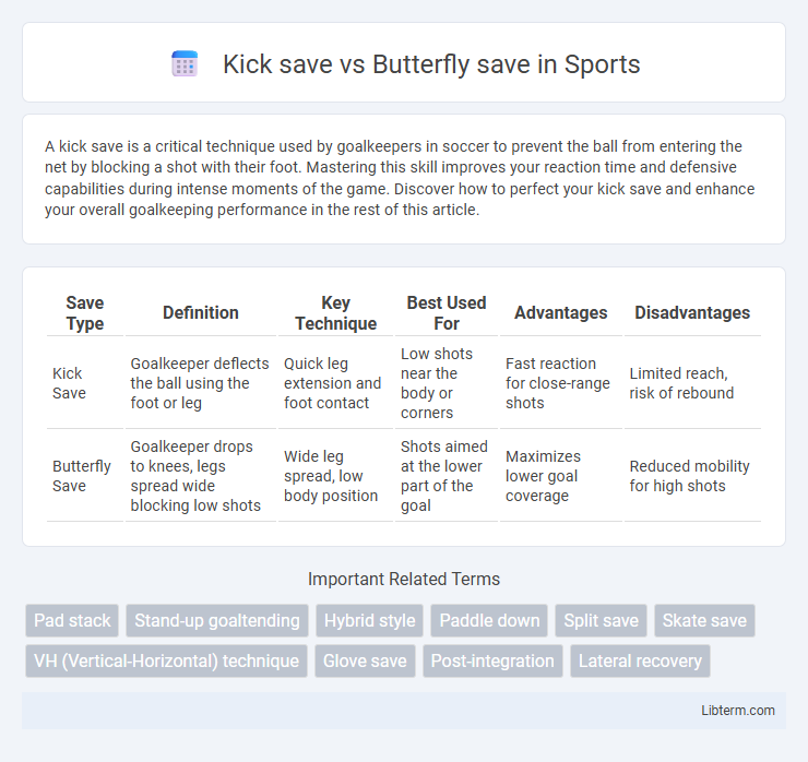 Butterfly save vs Kick save in Sports - What is The Difference?