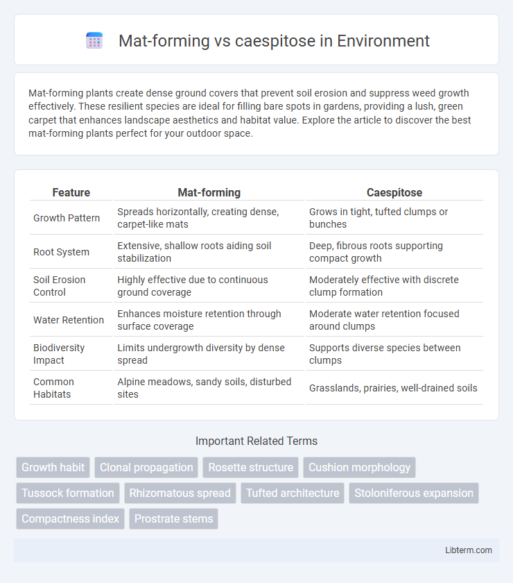 caespitose vs Mat-forming in Environment - What is The Difference?