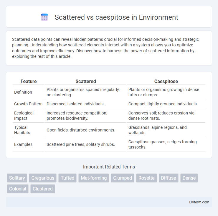 caespitose vs Scattered in Environment - What is The Difference?