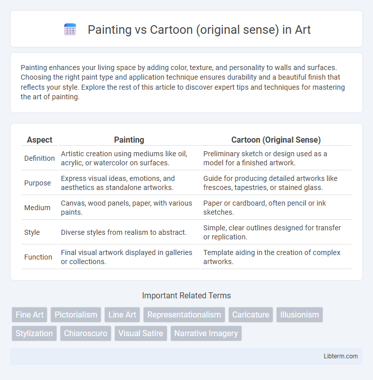 Cartoon (original sense) vs Painting in Art - What is The Difference?