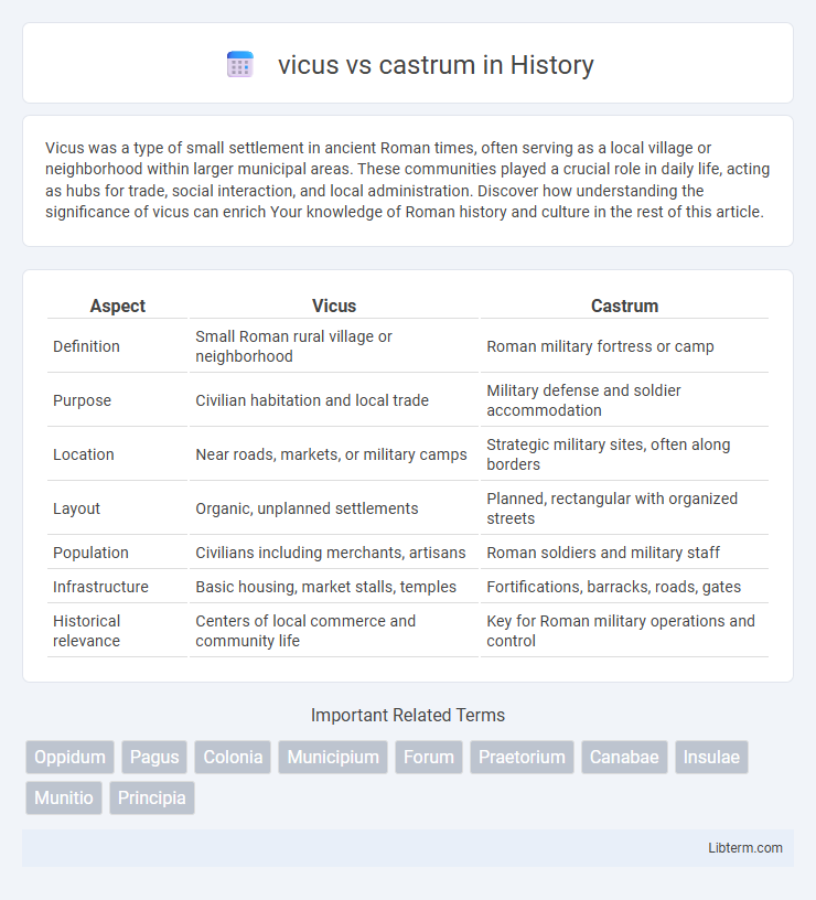 castrum vs vicus in History - What is The Difference?