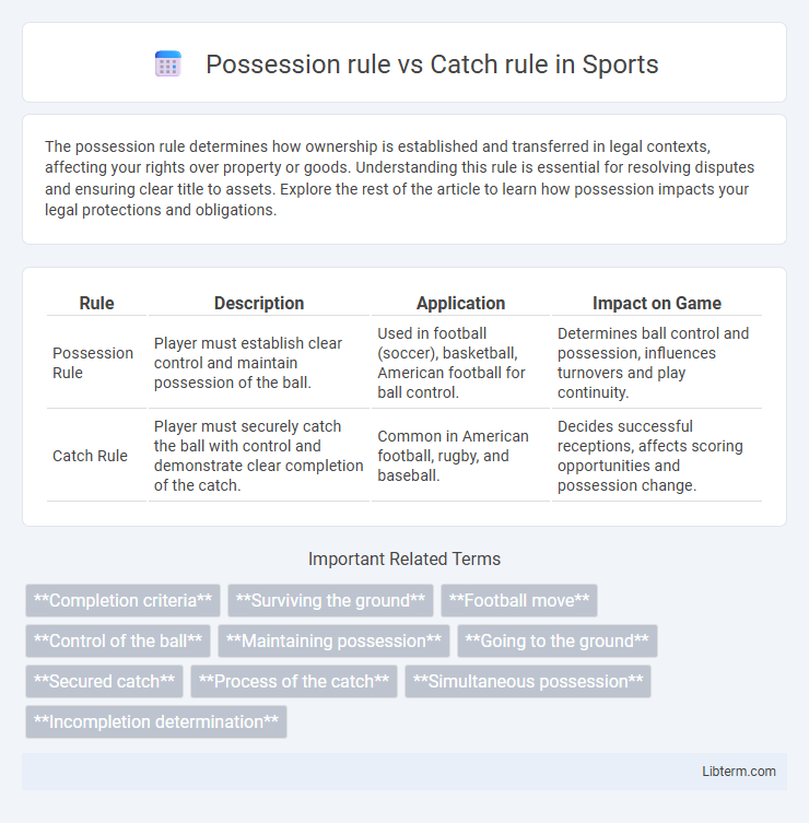 Catch rule vs Possession rule in Sports - What is The Difference?