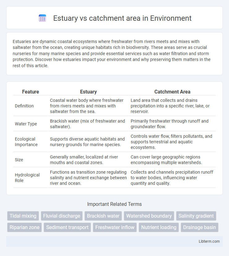 catchment area vs Estuary in Environment - What is The Difference?