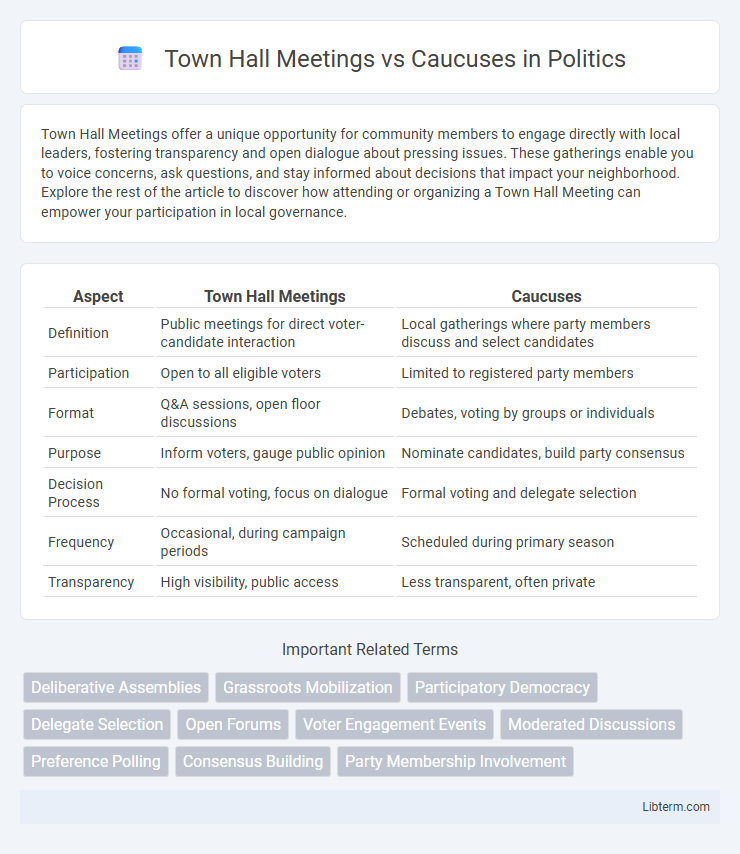 Caucuses vs Town Hall Meetings in Politics - What is The Difference?