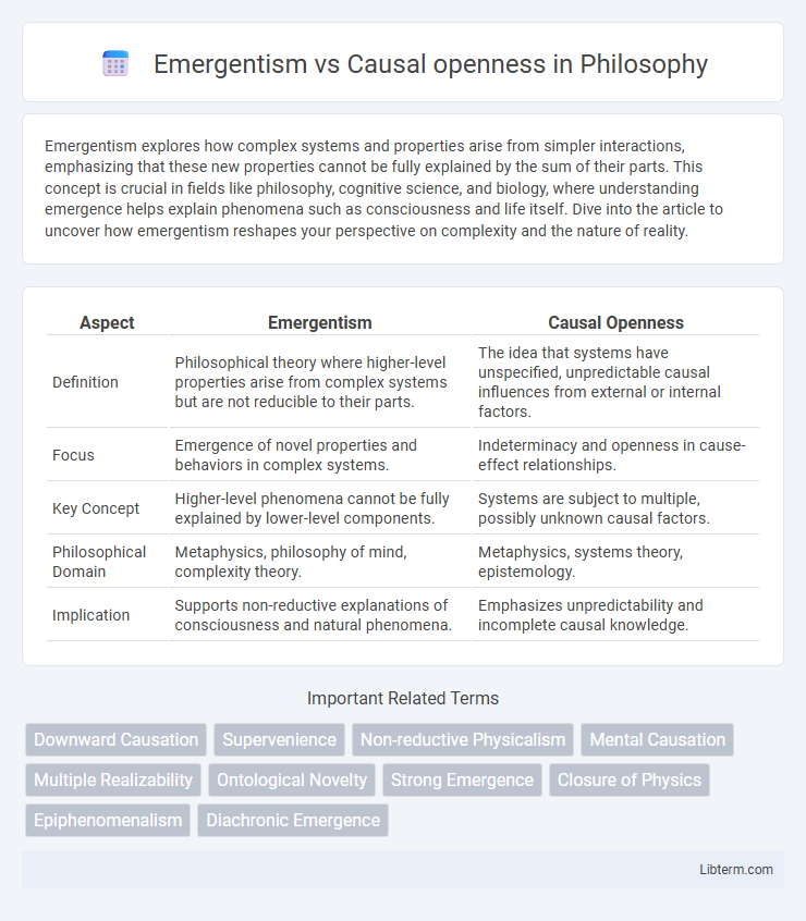 Causal openness vs Emergentism in Philosophy - What is The Difference?