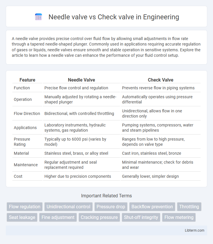 Check valve vs Needle valve in Engineering - What is The Difference?