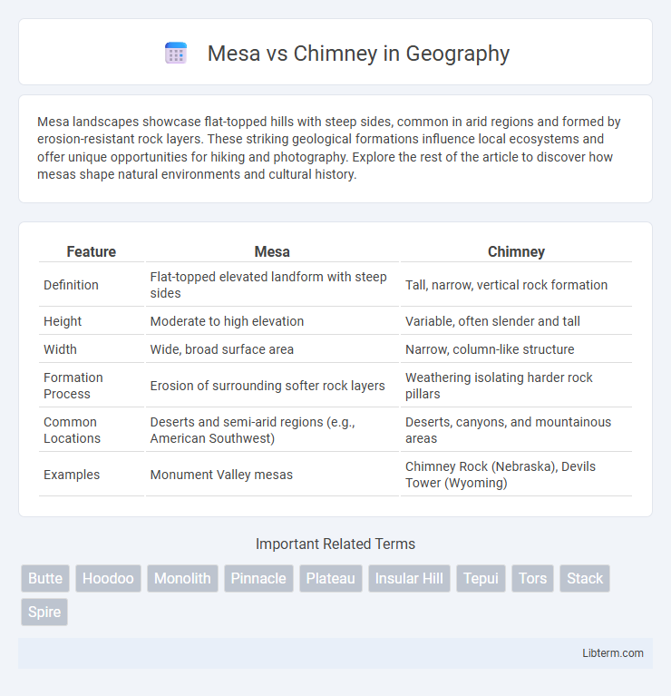 Chimney vs Mesa in Geography - What is The Difference?