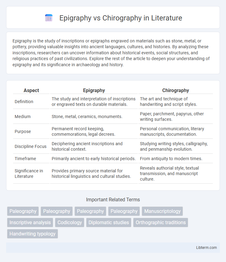 Chirography vs Epigraphy in Literature - What is The Difference?