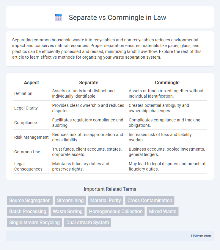 Commingle vs Separate in Law - What is The Difference?
