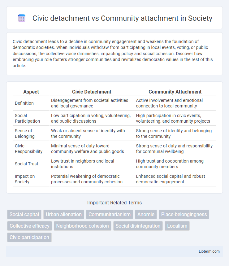 Community attachment vs Civic detachment in Society - What is The Difference?