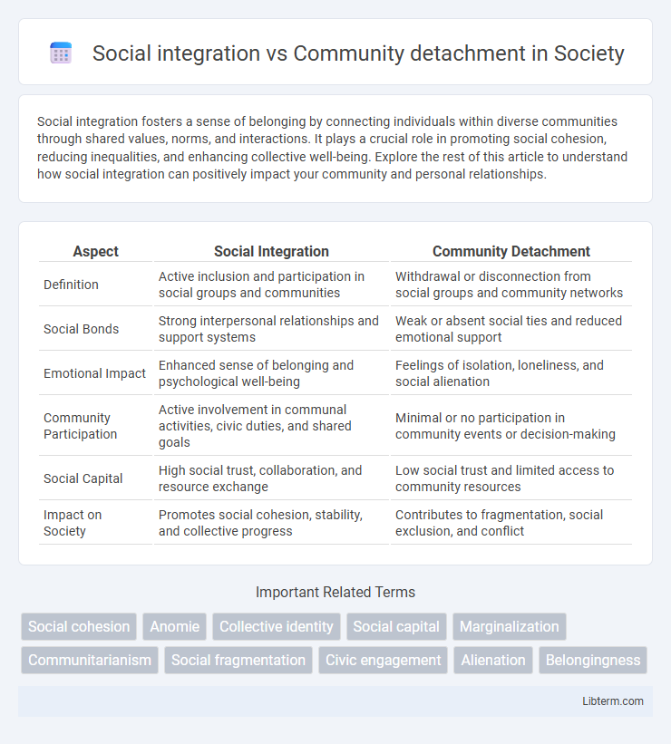 Community detachment vs Social integration in Society - What is The Difference?