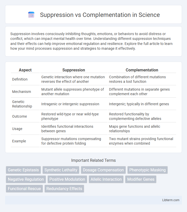 Complementation vs Suppression in Science - What is The Difference?