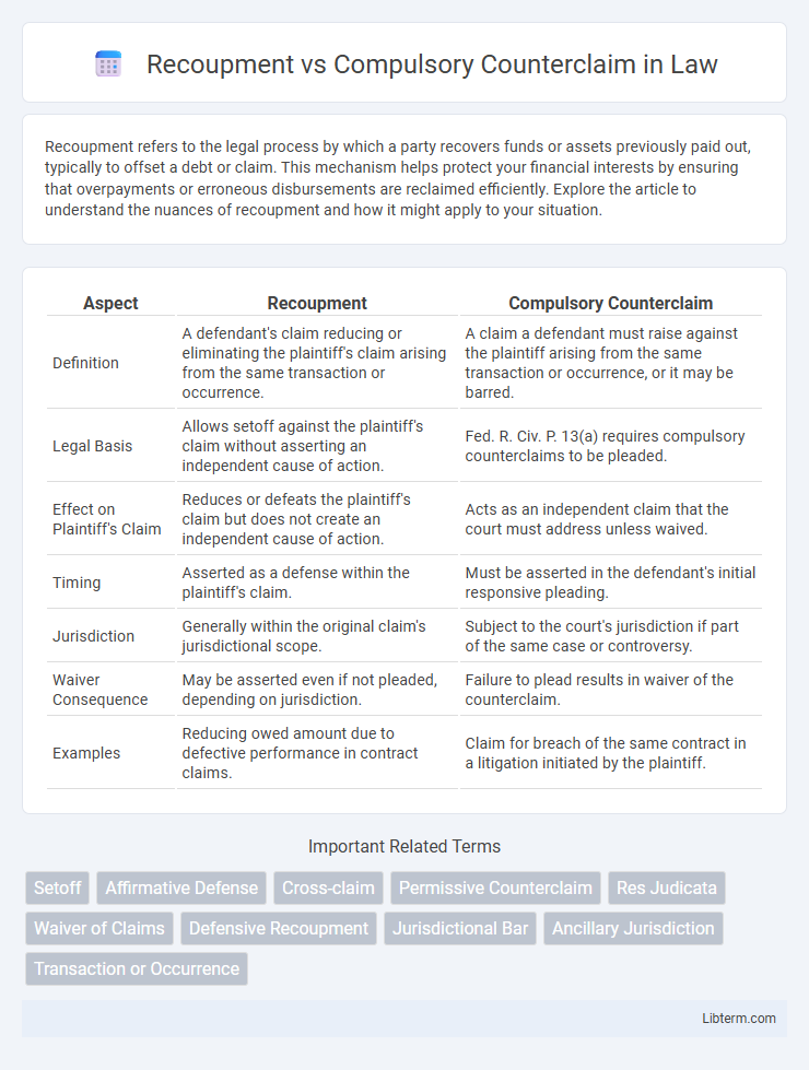 Compulsory Counterclaim vs Recoupment in Law - What is The Difference?