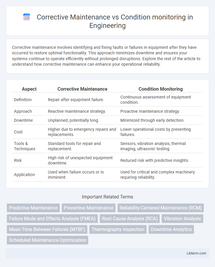 Condition monitoring vs Corrective Maintenance in Engineering - What is The Difference?