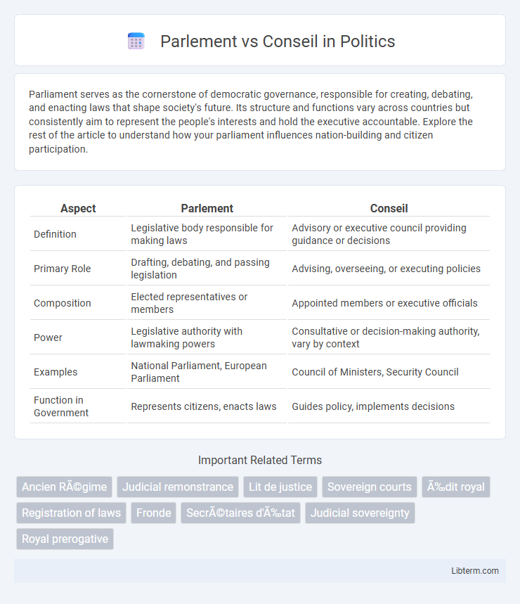 Conseil vs Parlement in Politics - What is The Difference?