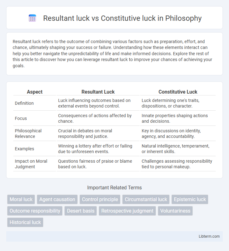 Constitutive luck vs Resultant luck in Philosophy - What is The Difference?