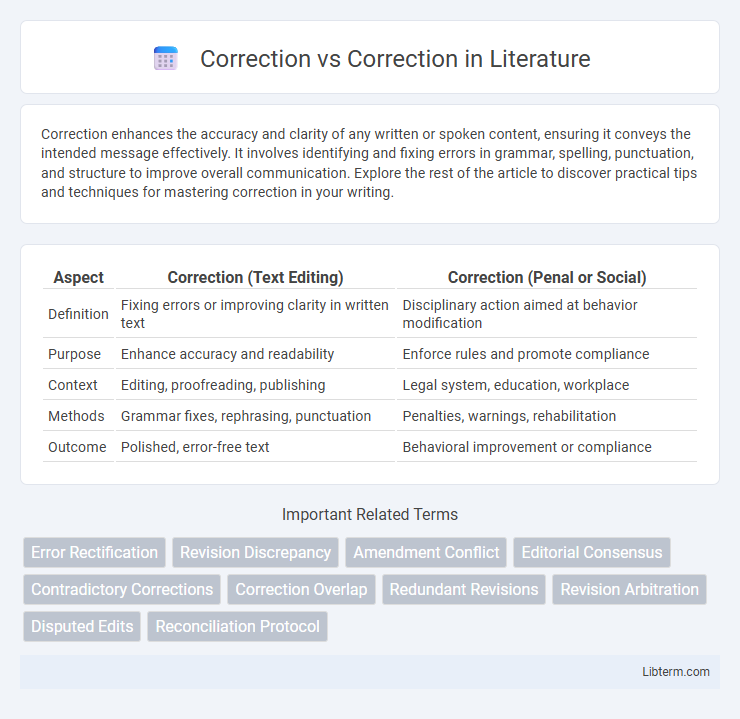 Correction vs Correction in Literature - What is The Difference?