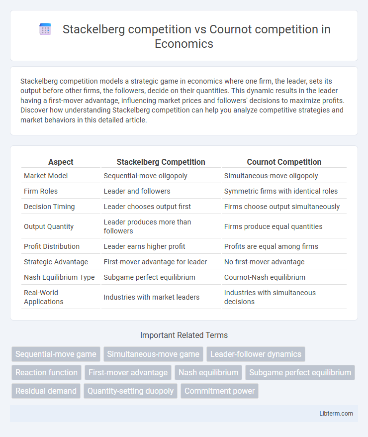 Cournot competition vs Stackelberg competition in Economics - What is The Difference?