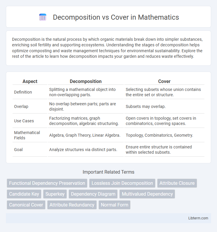 Cover vs Decomposition in Mathematics - What is The Difference?