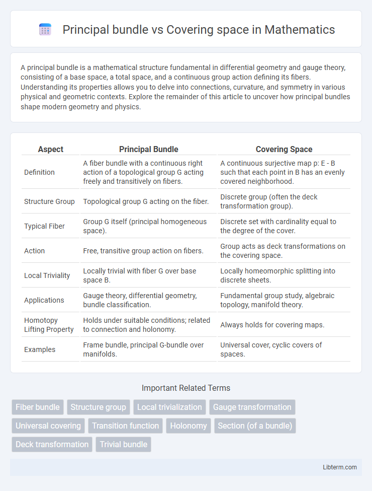 Covering space vs Principal bundle in Mathematics - What is The Difference?
