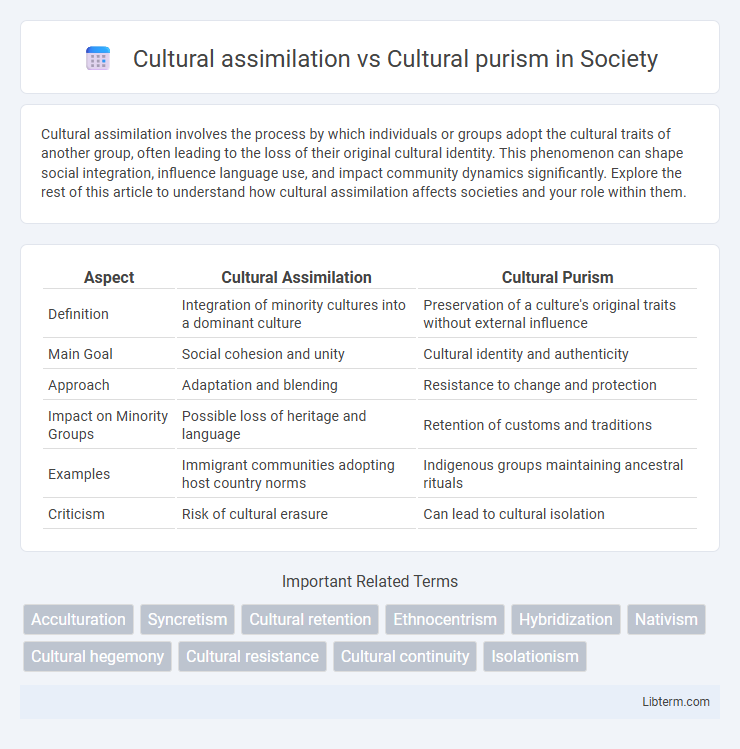 Cultural purism vs Cultural assimilation in Society - What is The Difference?