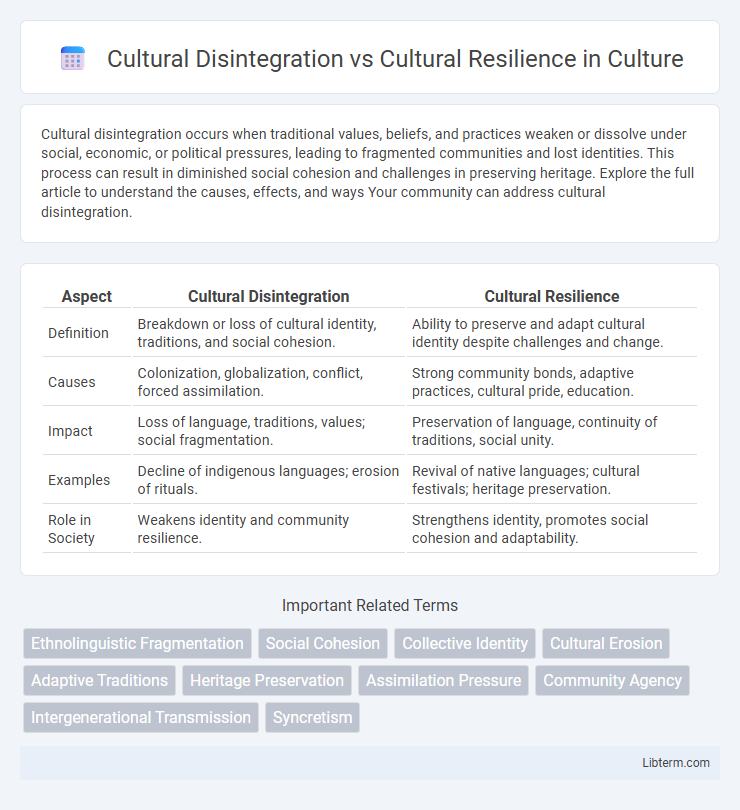 Cultural Resilience vs Cultural Disintegration in Culture - What is The Difference?