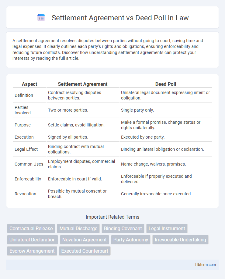 Deed Poll vs Settlement Agreement in Law - What is The Difference?