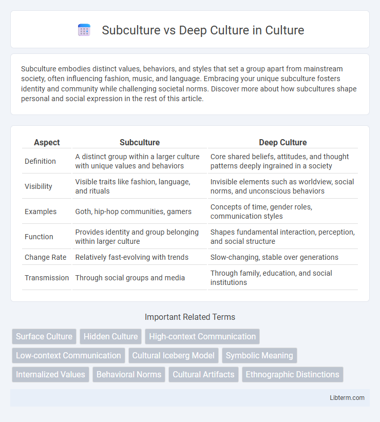 Deep Culture vs Subculture in Culture - What is The Difference?