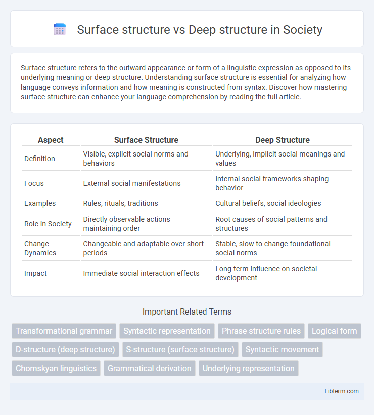 Deep structure vs Surface structure in Society - What is The Difference?