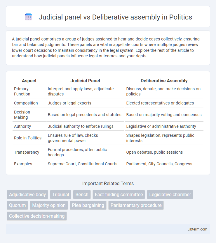 Deliberative assembly vs Judicial panel in Politics - What is The Difference?