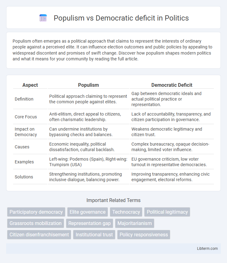Democratic deficit vs Populism in Politics - What is The Difference?