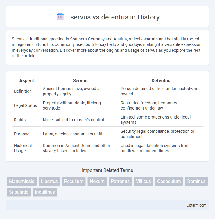 detentus vs servus in History - What is The Difference?